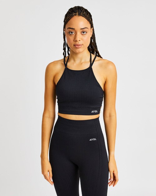 AYBL Luxe Seamless Crop Tank Top Schwarz | 14258-TQZM
